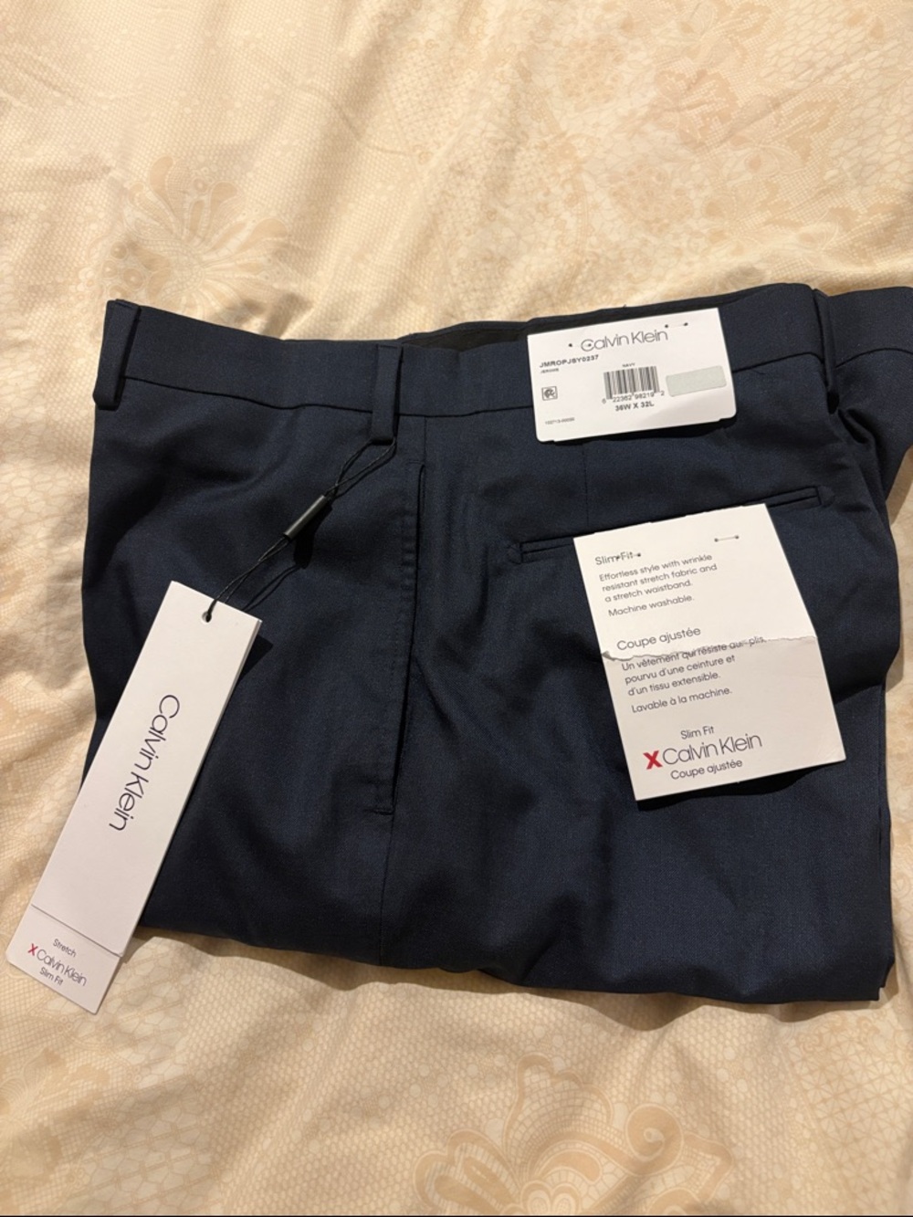 Calvin Klein Navy Slim Dress Pants